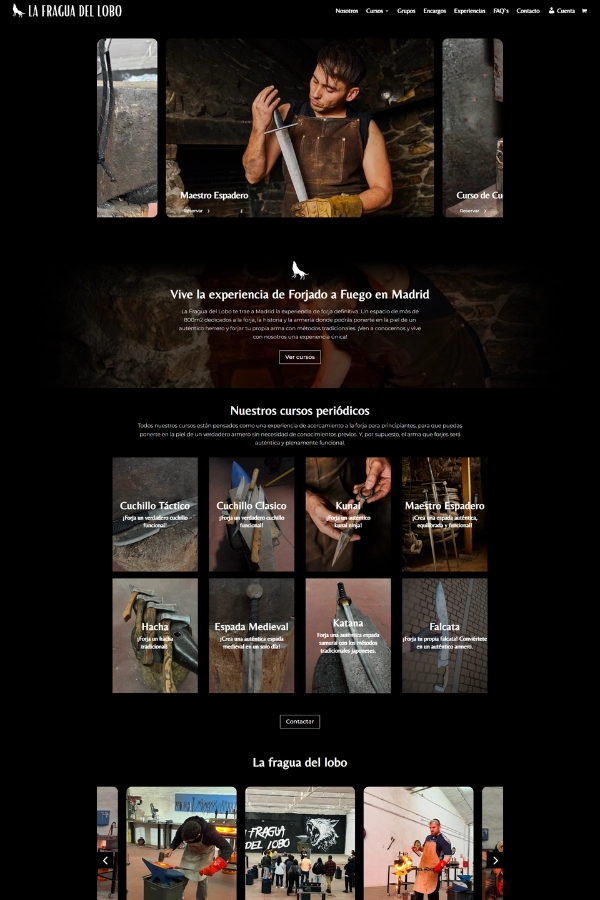 Diseño web para La Fragua del Lobo realizado por Wuebi