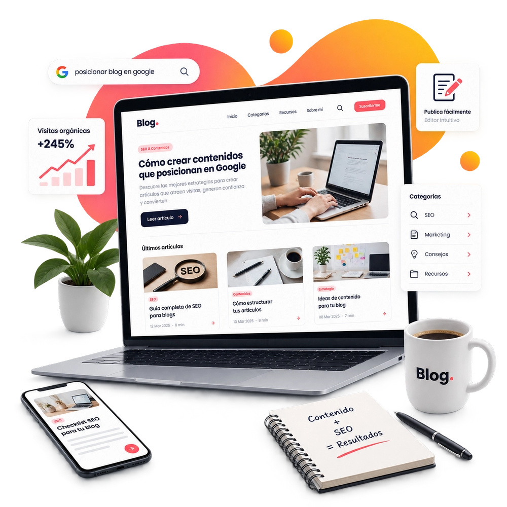 Creación de blog profesional en WordPress optimizado para SEO y posicionamiento en Google
