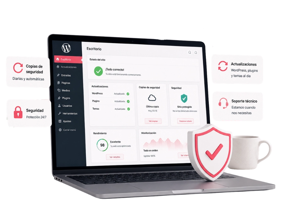 Servicio de mantenimiento web y WordPress