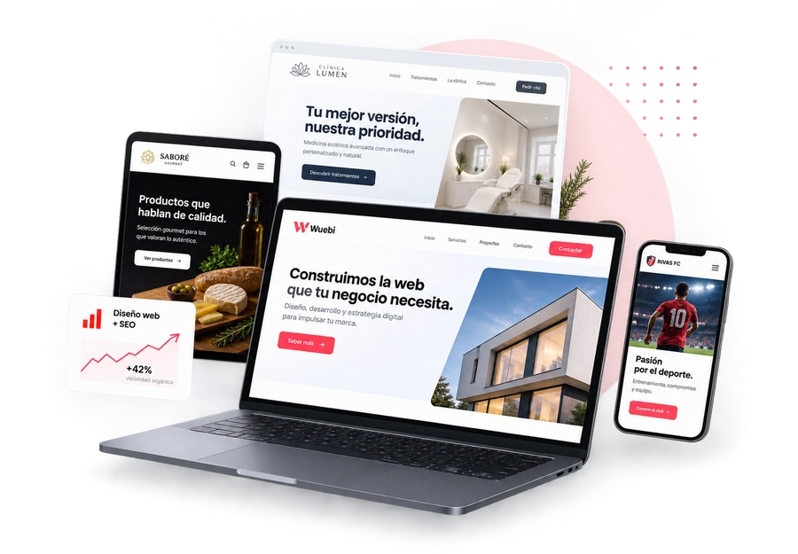 Selección de proyectos de diseño web realizados por Wuebi