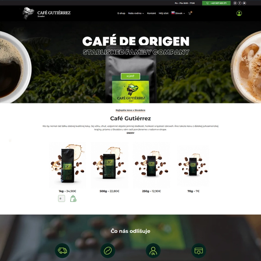 Tienda online realizada para Café Gutiérrez