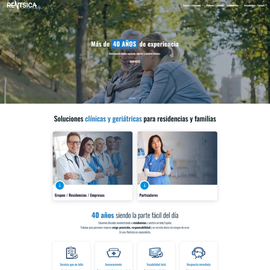 Diseño web y posicionamiento realizado para Rentsica